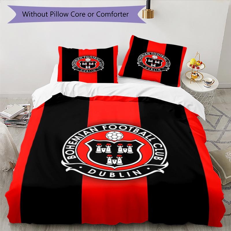 3pcs Football Team (75) Design Cover Set - HD Printed Bedding with 1 Cover and 2 Pillowcases - Perfect for Home and Dorm Decor