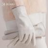 JIUMU Women's Warm Sheepskin Leather Gloves