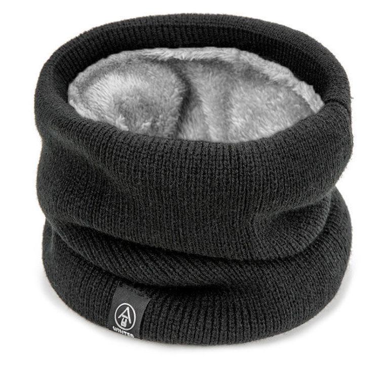 Unisex Fleece-Lined Winter Neck Gaiter: Thickened, Knitted, Versatile Pullover Scarf and Face Mask for Outdoor Cycling