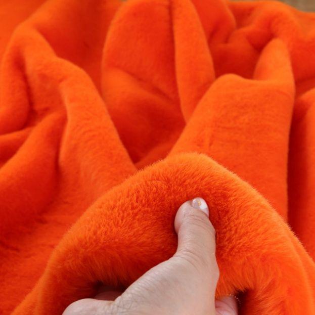 Однотонная длинноворсовая плюшевая ткань по метрам для одежды, одеял, пальто, шитья, высококачественная имитация кроличьего меха рекс, мягкая шелковистая