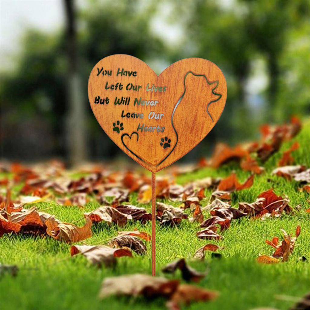 Pet Commemorative Plaque Garden Ornament Heart Shaped Memorial Plaque for Dog Cat Lover and Garden Decor Enthusiasts