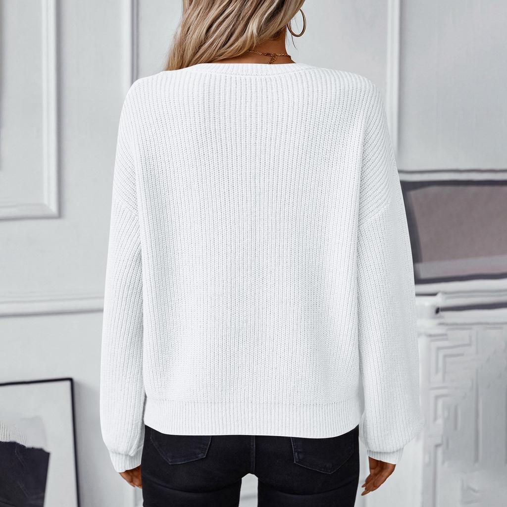 Женские вязаные свитера с круглым вырезом и длинным рукавом, свободный свитер, винтажный трикотаж на осень-зиму