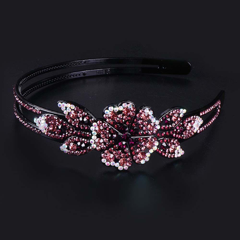 Domand Hair Hoop With Gear Flower Headband Korean Hairbands Rhinestone Headband Women Hair Hoop