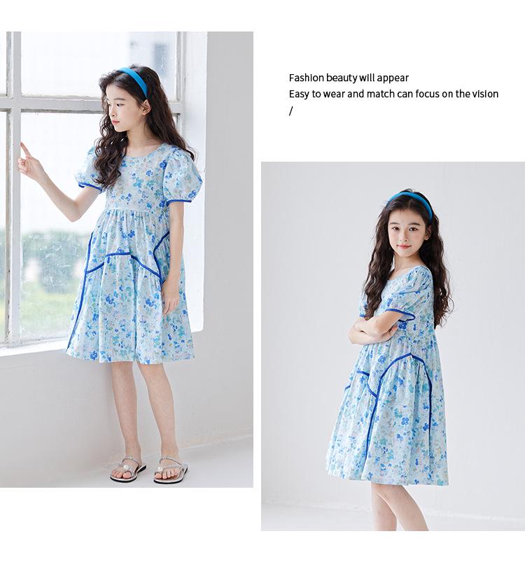 Летнее платье принцессы с цветочным принтом и сборками-смоками для мамы и дочки - Пляжный наряд в корейском стиле для девочек