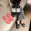 Thick-soled Letter One-word Slippers Women's 2025 New Small Height Increase Comfortable and Light One-pedal Simple Sandals