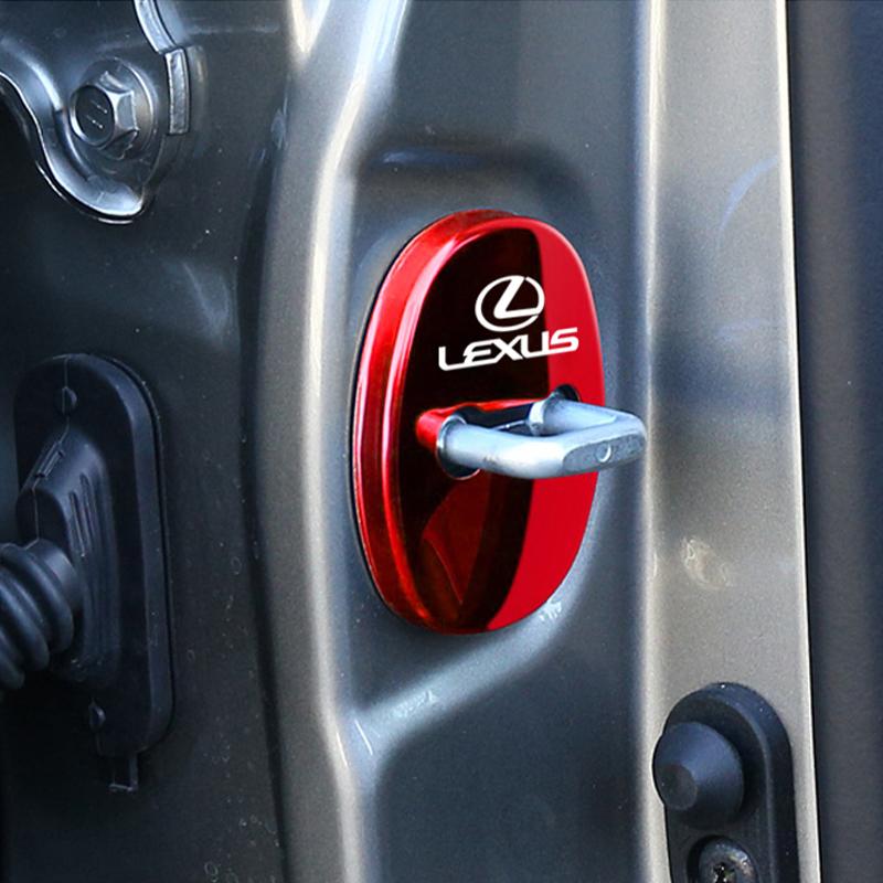 4Pcs Car Door Lock Covers Car Accessories For Lexus RX330 IS250 Ct200h ES300h RX350 Metal Rust Proof Decoration Cover StickersNC0