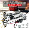 600DB 12V Dual Trumpets Super Loud Car Electric Horn Truck Boat Train Speaker Car 12V Compressor Air Horn with Wires Relay