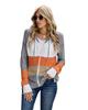 Colorblock Knit Hoodie with Zipped Front