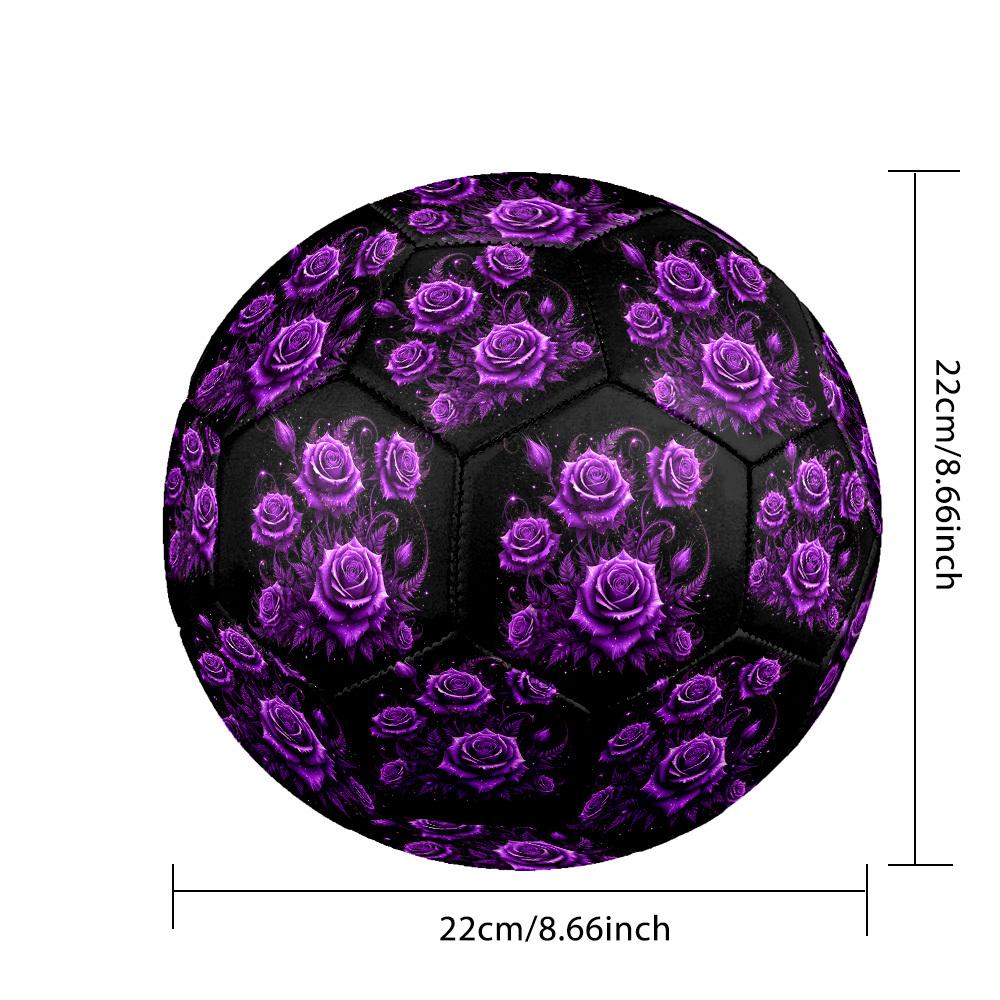 1pc Purple Rose Fantasy Size 5 Soccer Ball Professional Match Training Football Indoor &Outdoor Sports Ball Lightweight Durable m6558