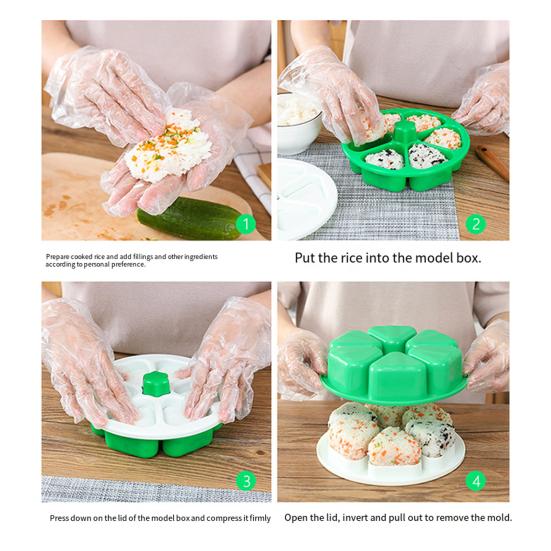 Треугольная форма для суши 6 ячеек Японский пресс для онигири Антипригарная форма для рисовых шариков DIY Приготовление суши Домашние кухонные инструменты