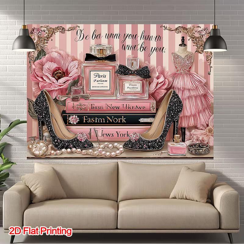 2D Pink Paris Glamour Theme Party Decoration Background