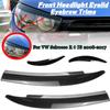 Pair Gloss Black/Carbon Fiber Front Headlight Eyelid Eyebrow Trims For VW Scirocco R GTS 2008 2009 2010 2011 2012 2013-2017