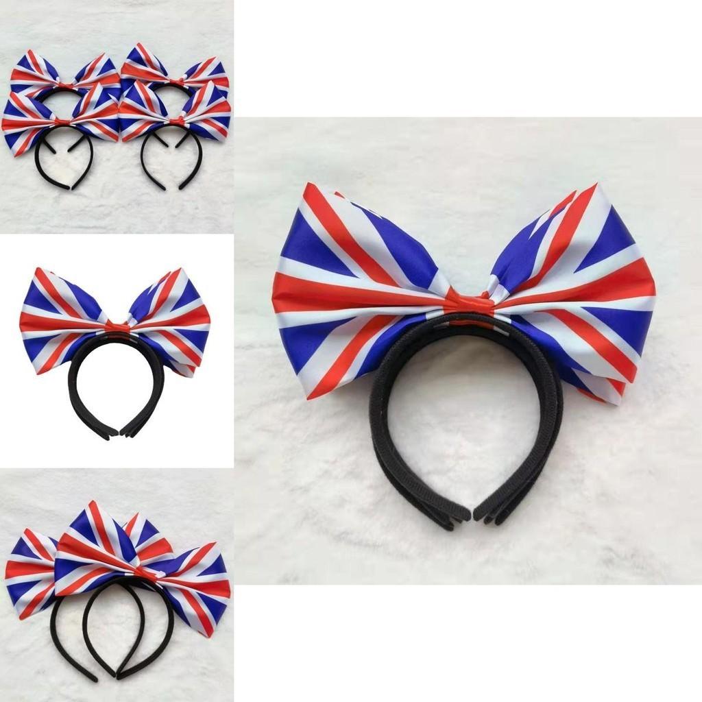 Стильная повязка на голову с Юнион Джеком, повязка на голову «Алиса» с большим бантом для мужчин и женщин, Платиновый юбилей