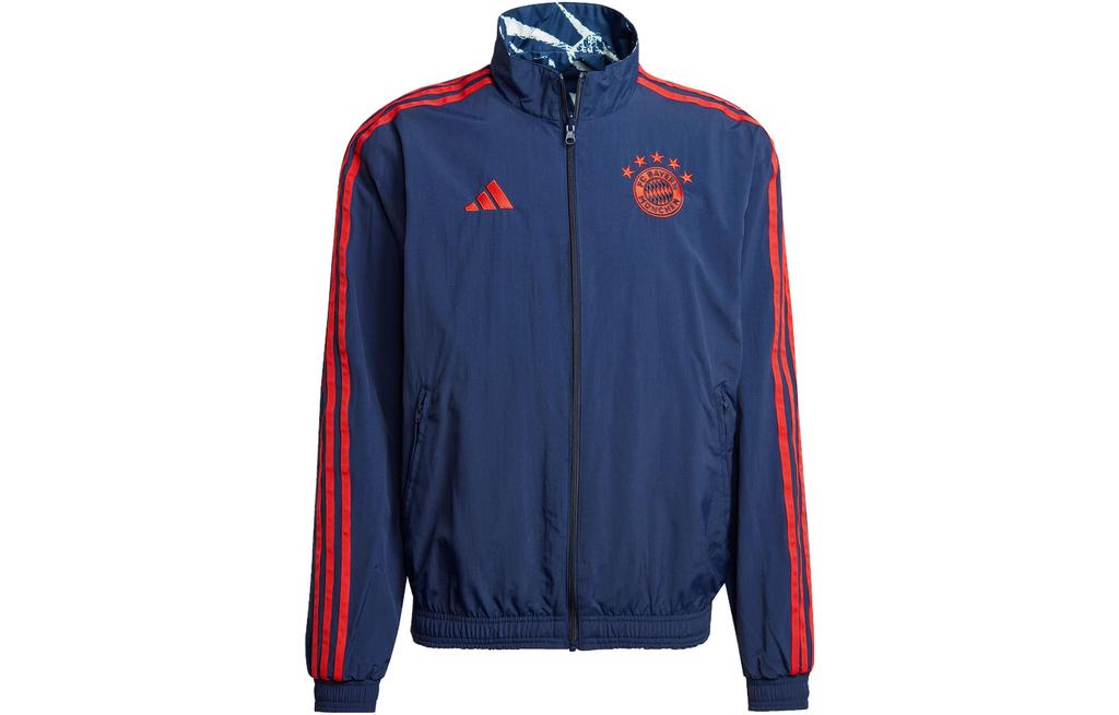 adidas Бавария ФК Бавария ФК Бавария Куртка-гимн Ретро Спортивные куртки с воротником-стойкой Мужская Темно-синий IP8316