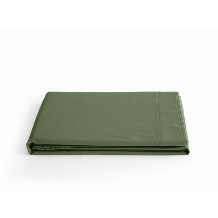 Drap plat percale pur coton peigné longues fibres 80 fils/cm² Vent du sud - 240x300 - Mousse