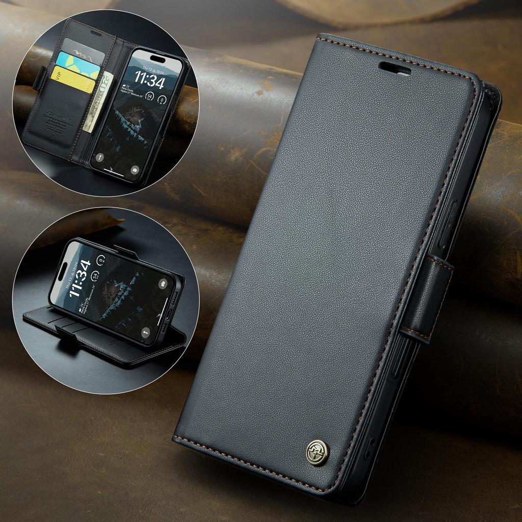 CaseMe-023 Flip Leather Case For iPhone 17 Pro Max Luxury Magnetic Wallet Card Slots Cover Stand Protectives Skins Shell