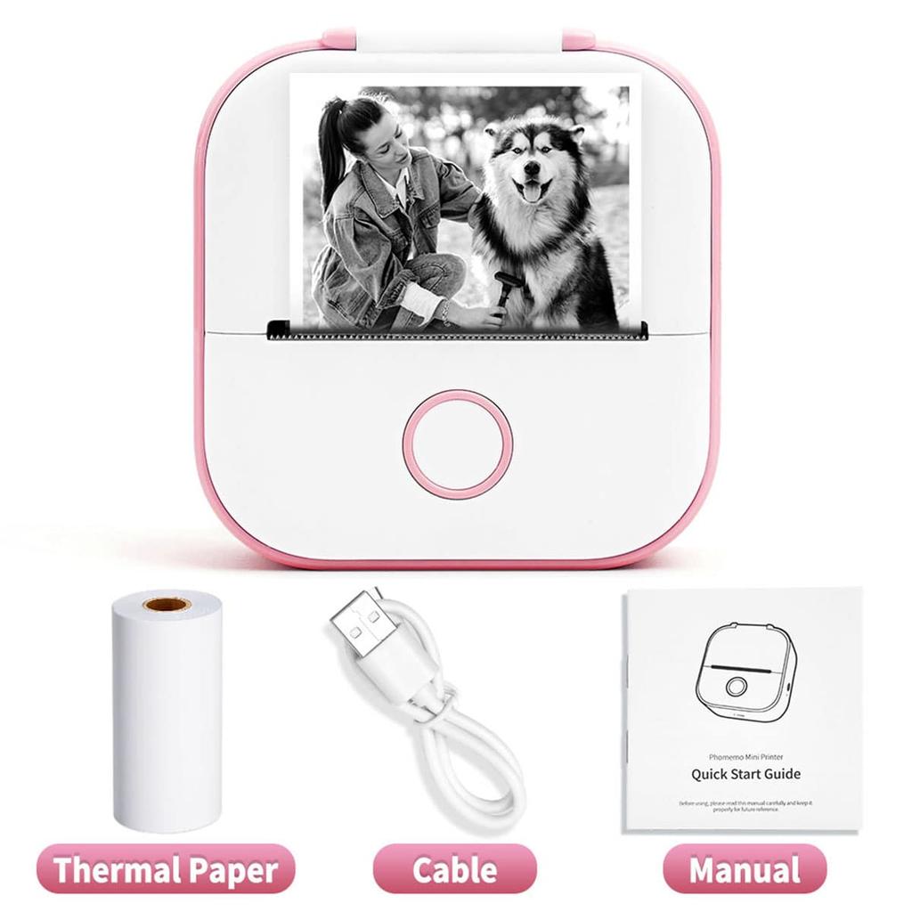 Мини-принтер для наклеек Phomemo T02 Термопринтер Портативный карманный телефон без чернил Совместимость с Android iOS Мгновенная печать Веселье