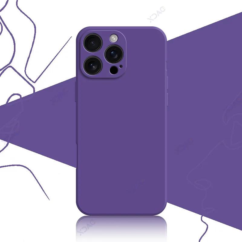 Роскошный квадратный жидкий силиконовый чехол для iPhone 16 Pro Max Plus iPhone16 16Pro 16Plus 16ProMax мягкий противоударный корпус для телефона