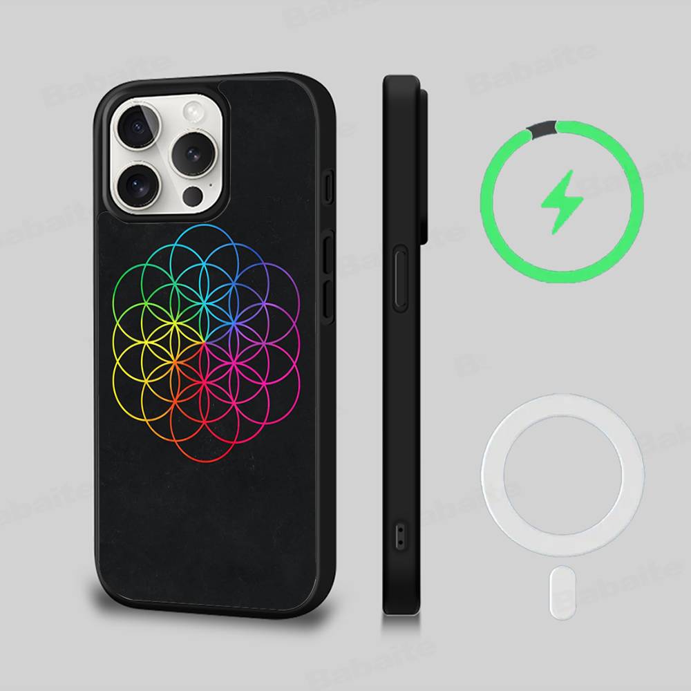 Moon Music Coldplay Band For Magesafe Magnetic Wireless Phone Case For IPhone 17 Pro Max Air 13 12 Mini 16 15 14 11