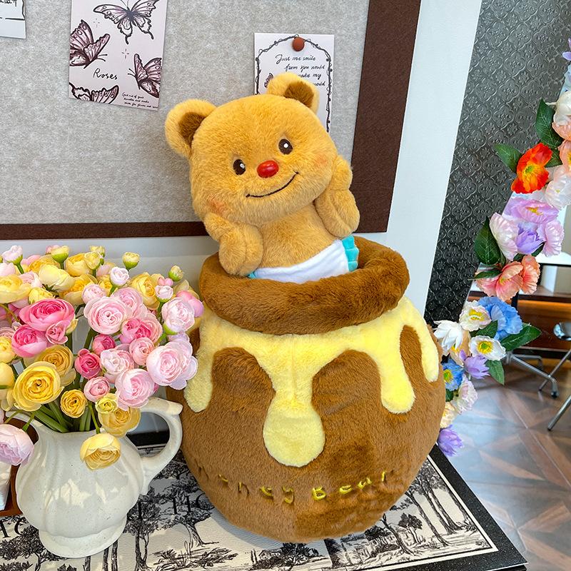 Thailand Butter Bear Toy Kawaii Doll Toy Honey Pot Bear Doll Trendy Toys Hot Figure Collectible Figurine Birthday Gift