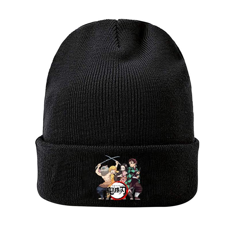 Demon Slayer Eyes Knitted Hat For Women Unisex Beanies Winter Hats Polyester Kimetsu No Yaiba Anime Manga Hip Hop Melon Cap