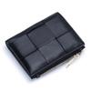 2024 New Woven Women Wallets Genuine Leather Short Purse Soft Knitting Lambskin Wallet For Female Brand Design Bifold Billfold