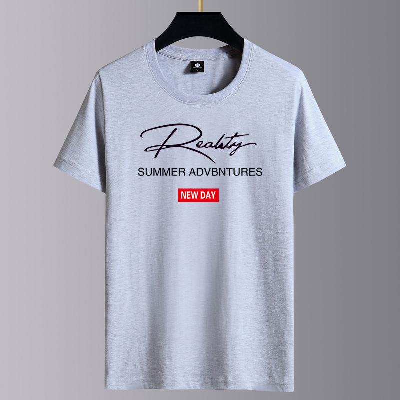 Мужская модная повседневная футболка свободного кроя с круглым вырезом и коротким рукавом