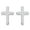 [C6307] - Silver 'Cross' Silver Earrings - 9x5 Mm