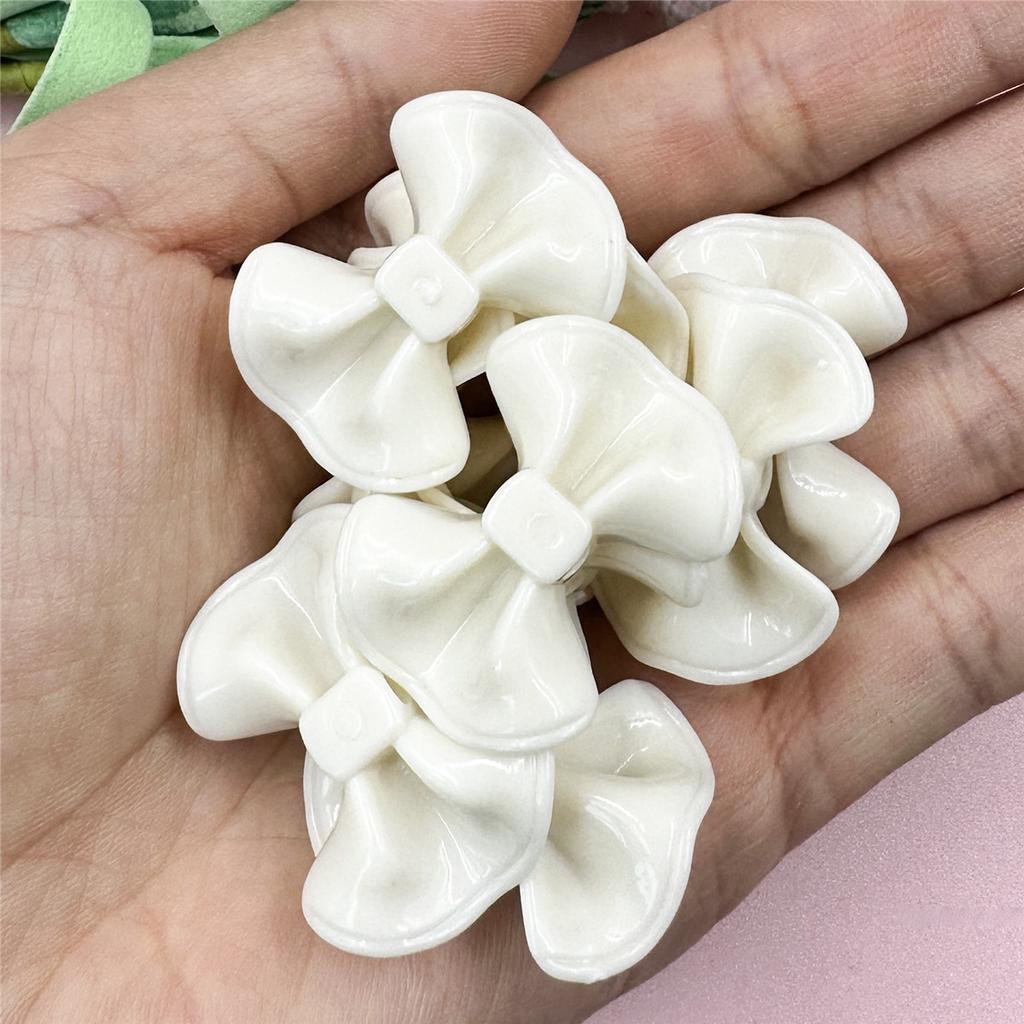 Мультяшные ожерелья, ювелирные изделия, маркировка для сережек 31,5*23,4 мм, большие бусины в форме банта, акрил, сделай сам, материалы для ручной работы, мода, 10 шт., аксессуары