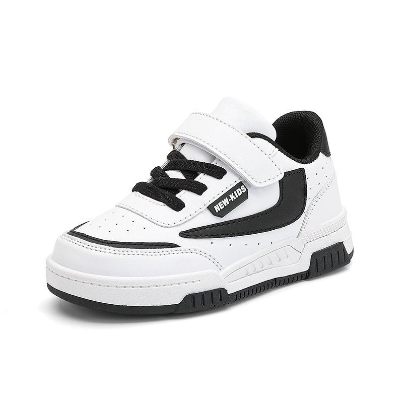 2025 New Boys Children Wear-resistant Small White Shoes Classmates Casual Sports Shoes Girls Leather Soft Baseplate Shoes