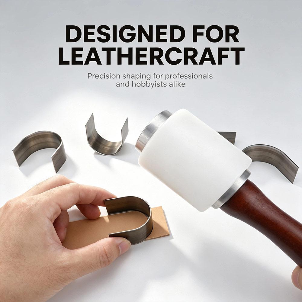 10Pcs Half Circle Punching Die Belt Tail Puncher Leather Bag Shoulder Tail Punching Leather Tools C-Type Hole Cutting Die Mold