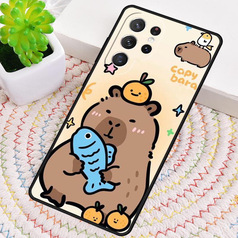 Милый Мультяшный Капибара Чехол для Телефона для Samsung Galaxy note 10 pro S26 Ultra S23 S24 FE S25 S21 S22 PLUS Ударопрочный Чехол
