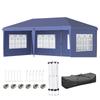 3 x 6m Pop Up Gazebo, Height Adjustable Marquee Party Tent with Sidewalls and Storage Bag, Blue