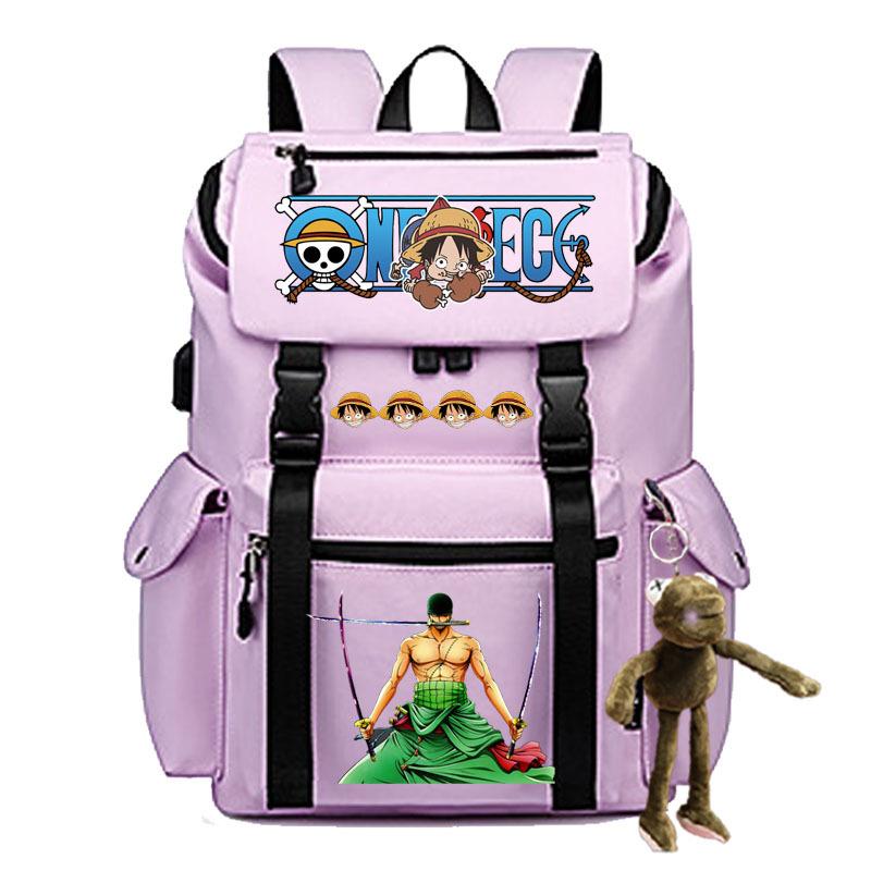 2024 новый популярный трансграничный рюкзак с мультяшным принтом ONE PIECE для студента колледжа, большая вместимость, для ноутбука