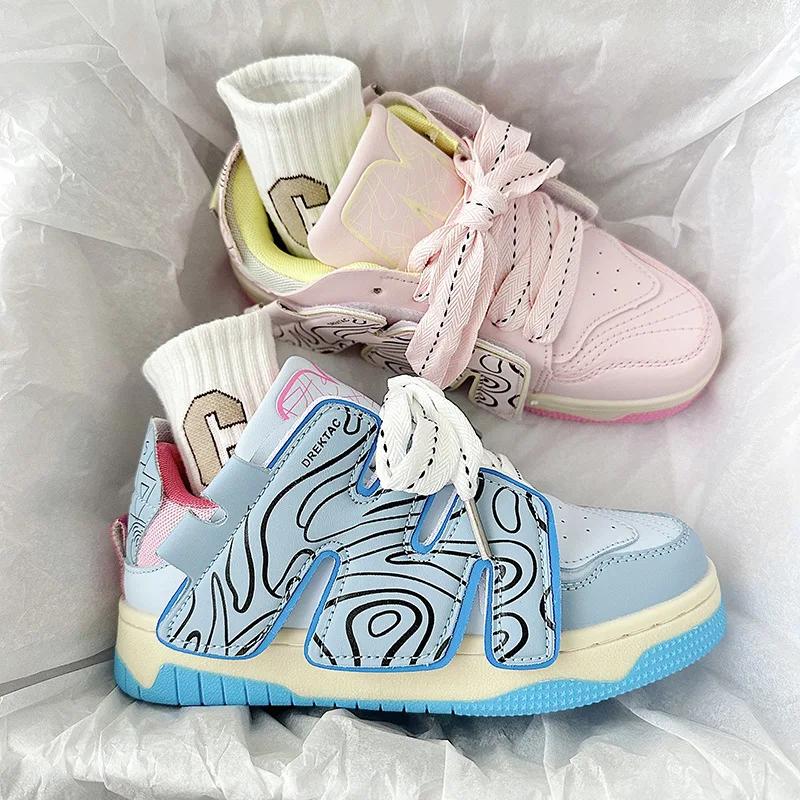 New China-Chic Small Couple Skateboarding Shoes Versatile Double Shoes Ropes Male and Female Leisure Student Fashion Sneakers