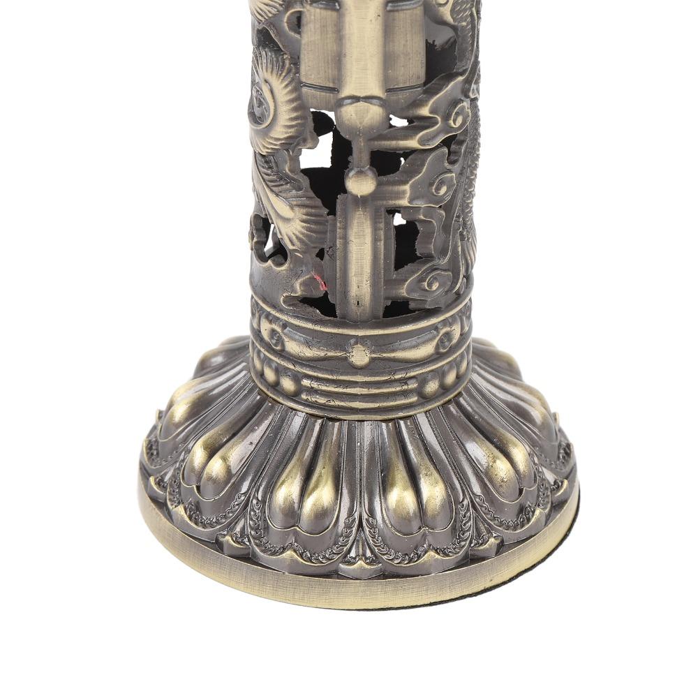 1pcs Bronze Color Dragon Phoenix Incense Holder Vertical Design Brass Incense Tower Home Decor