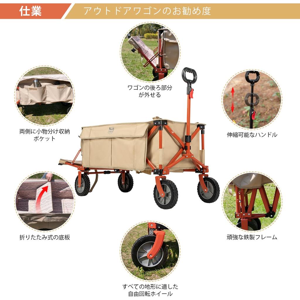 Тележка для улицы TIMBER RIDGE, складная, подходит для длинных предметов, схождение одним касанием, грузоподъемность 100 кг, отдельно стоящее место для хранения, большой размер