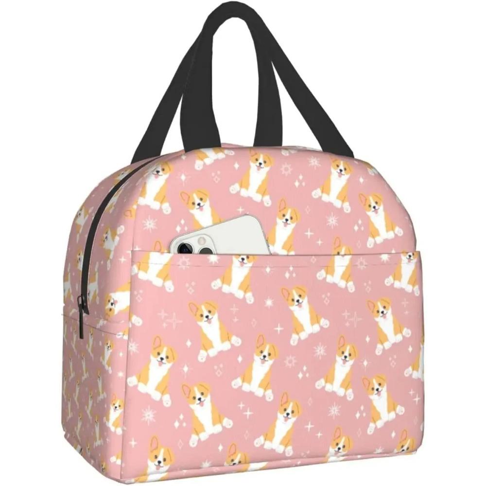 Ланч-бокс Вельш-корги, Ланч-бокс Бенто, Изолированные ланч-боксы, Многоразовая водонепроницаемая сумка для ланча для школы, офиса, пикника, походов, пляжа