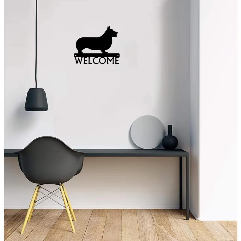 Welsh Corgi Dog Welcome Sign Twelve Inch Wide Home Decor Wall Accessory Corgi Dog Welcome Sign Twelve Inch Home Decor Ornament