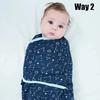 0-12 Months Newborn Swaddle Cartoon Printed Cotton Baby Blanket Hat Set Adjustable Infant Sleeping Swaddle Wraps All Seasons