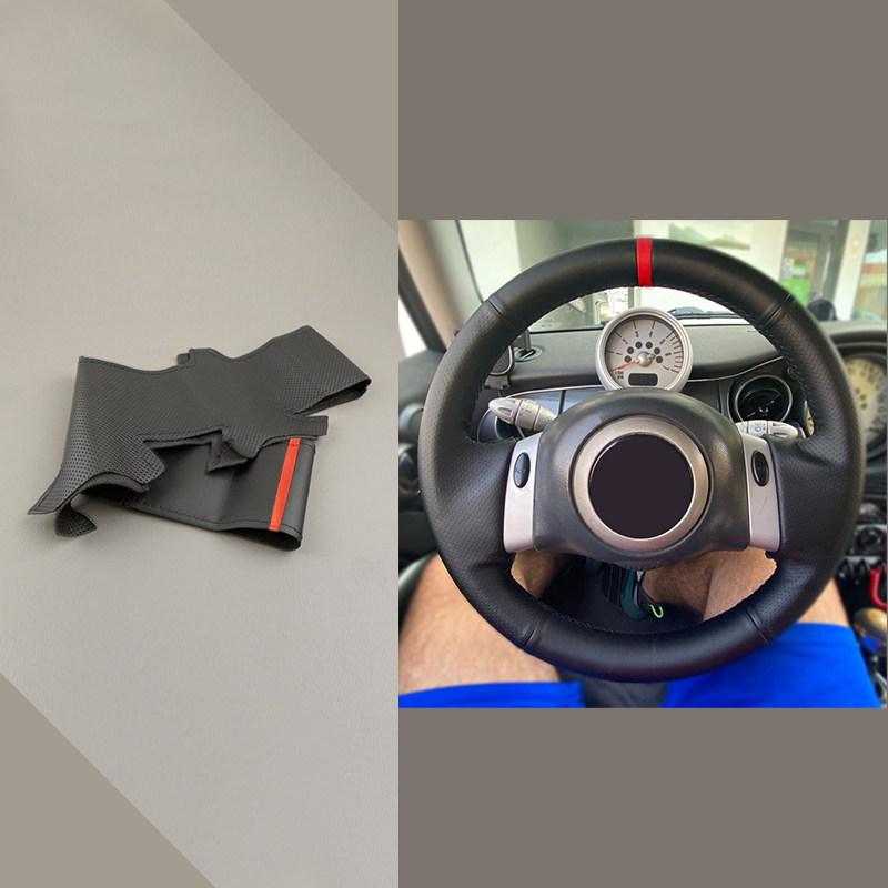 For Mini Coupe 2001 2002 2003 2004 2005 2006 Convertible 2004 -2008 R50 R53 R60 Car Steering Wheel Cover Hand Braid Leather Trim