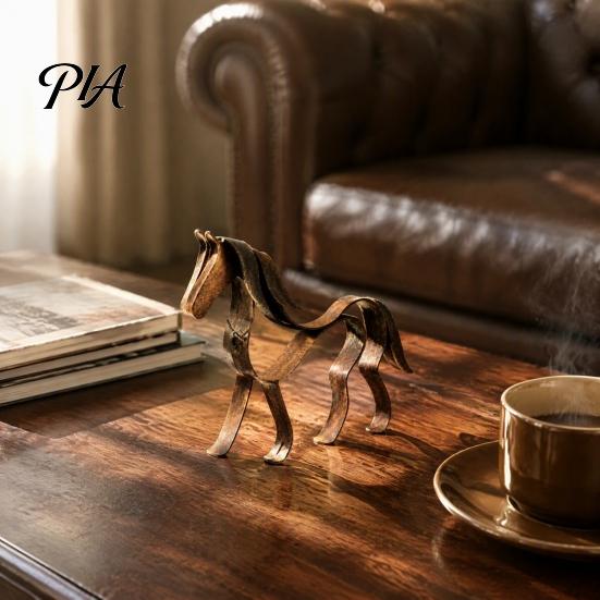 Handmade Metal Craft Statue Vintage Horse Figurine, Handcrafted Rustic Sculpture Art Statue, Decorative Entrance Hall Accent Modern Desktop