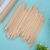 200pcs Double Heads Cuticle Pusher Wooden Stick Wooden Nail Stick Orange Wood Stick  Pedicure