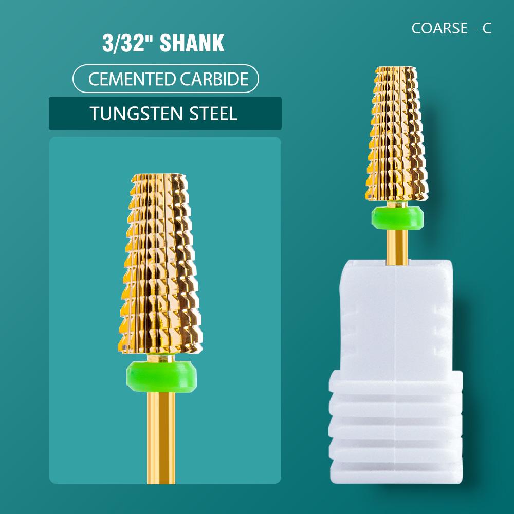 5 In 1 Carbide Tungsten Nail Bit Dual Rotation Volcano/Tornado Milling Cutters Fast Remove Acrylic Hard Gel ManucureTools