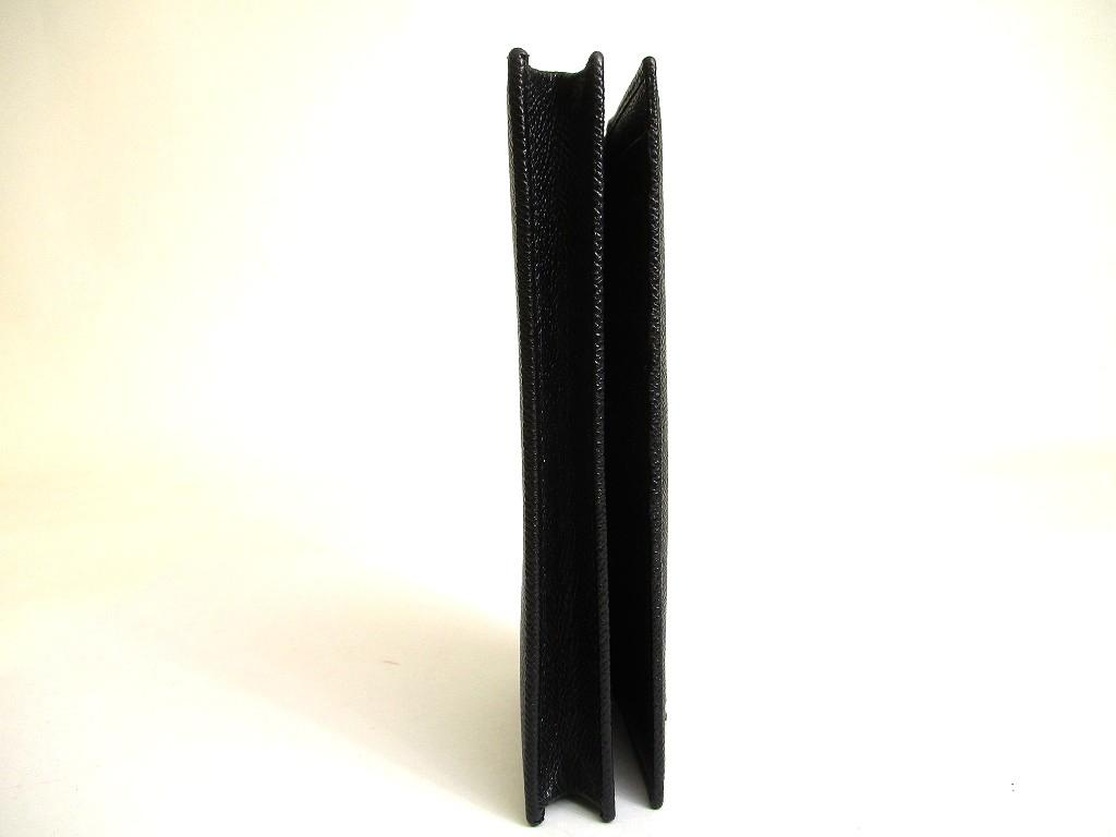Оригинальный мужской кошелек BVLGARI Man с клапаном из черной кожи, бифолд, длинный #a897 Восстановленный