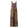 Sleeveless Square Collar Jumpsuit Pockets Wide Leg Ankle Length Retro Plaid Pattern Suspender Playsuit Streetwear