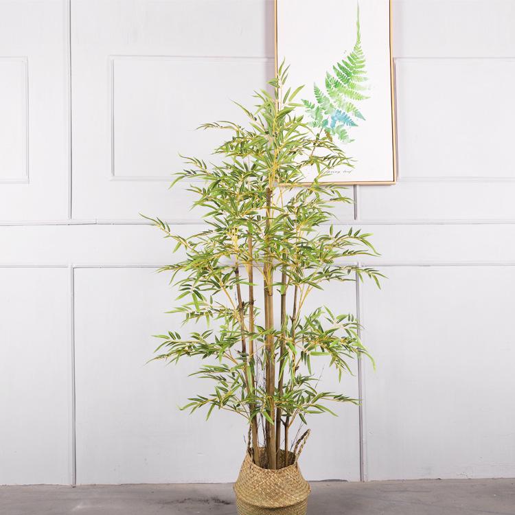 Nordic Decorative Bamboo Partition with Artificial Greenery for Mall Display