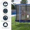 Outdoor Elastic Trampoline, Elastic Mat for Adults for Garden with Safety Net and Padded Edge, Garden and Home Games, diameter 244x240cm