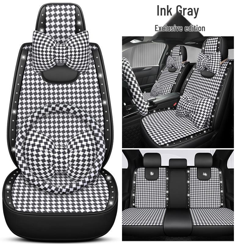 XMS Diamond Pattern 9D Car Seat Cushion, All-Season High-End Fabric, New Model Seat Cover