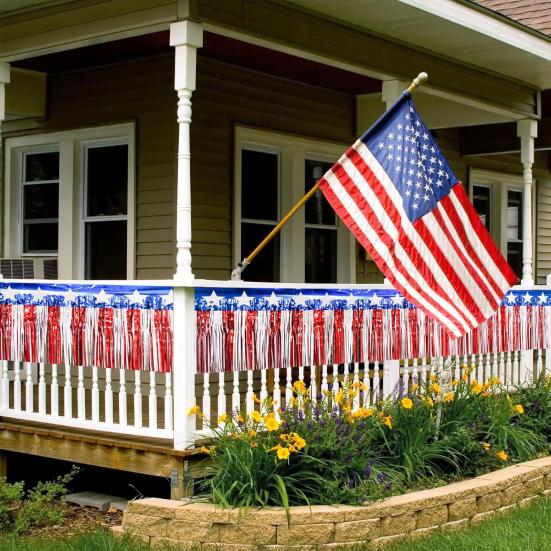 1/2 шт. Звезды и полосы бахрома баннеры патриотическая вечеринка настенные вымпелы занавески для декора Национального дня независимости